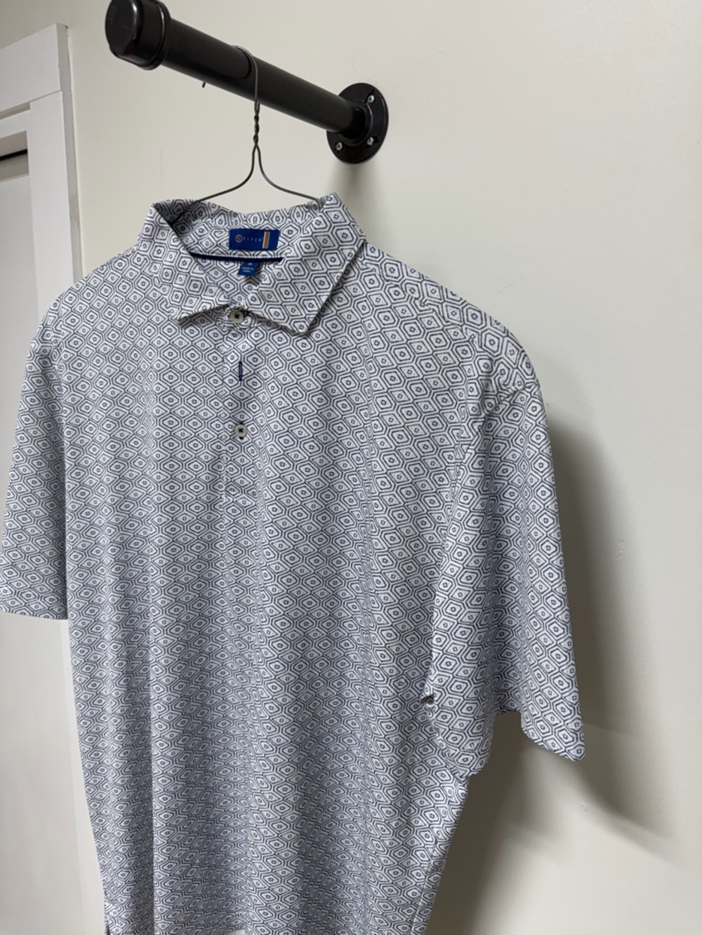 Stitch Fix Short-Sleeve Polo Shirt - White/Blue